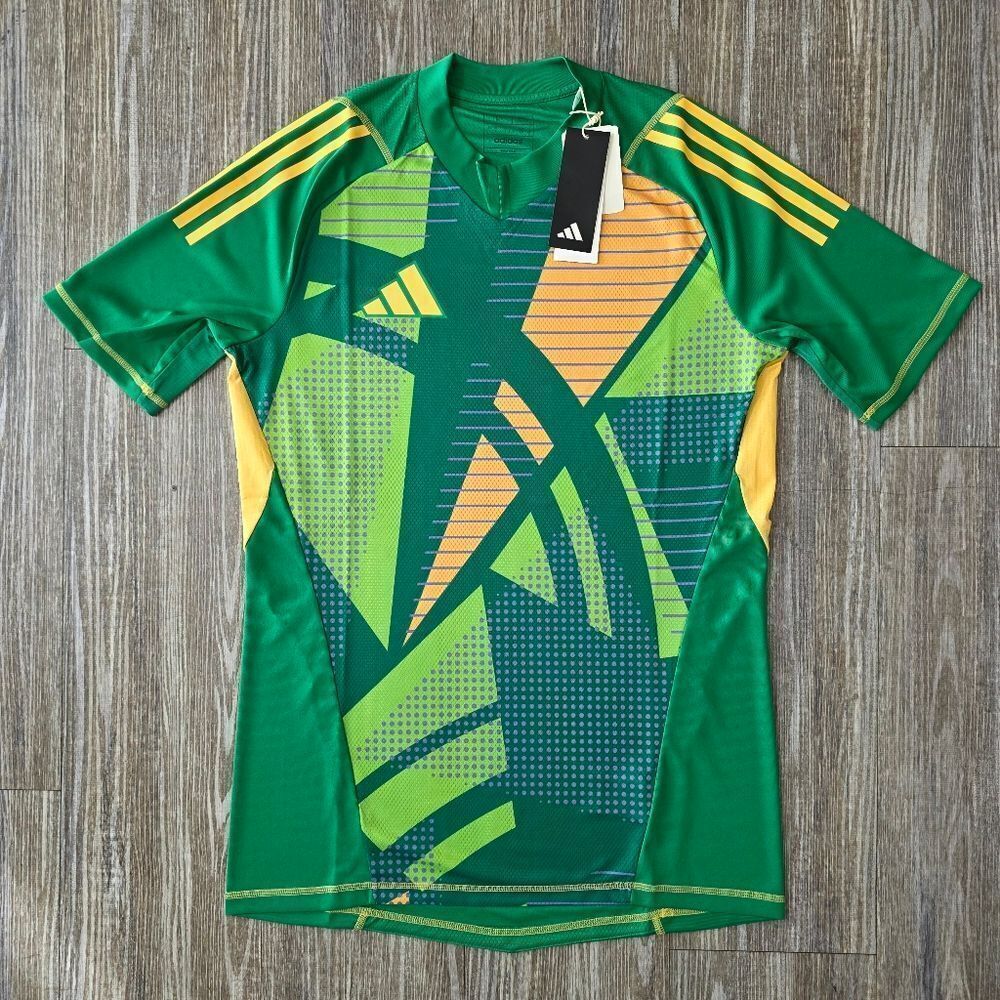Adidas Tiro 24 Pro Soccer Goalkeeper Jersey Green Yellow Slim Fit IS5349 Men’s L